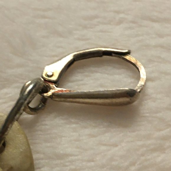 Handmade Clay and Glaze Riverstone Drop Earrings - Picture 9 of 12